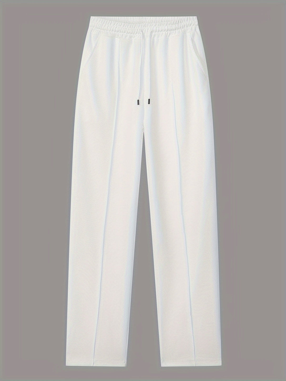 Kessoro Men's Waffle-Knit Two-Piece Outfit Set in white and black, image 10 of 21.