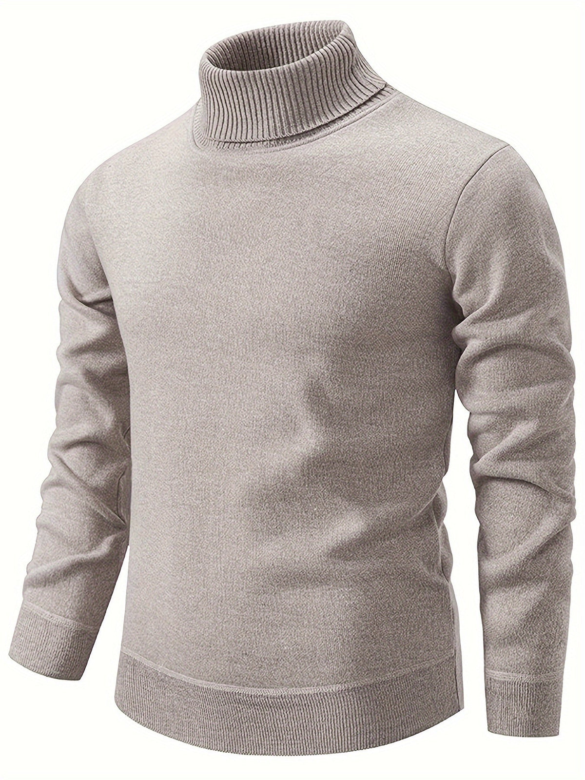 Kessoro men's cozy ribbed roll-neck sweater with a lined interior in muted winter colourways