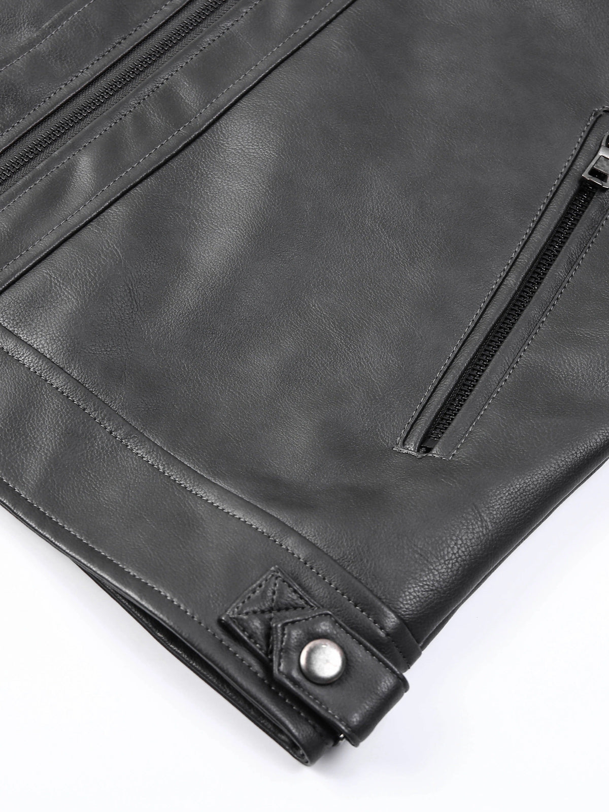 Kessoro stand collar zip-front biker jacket for men in Black, view 5
