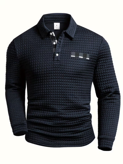 Kessoro men's plaid pattern button-up shirt in black, sky blue, grey, white and red
