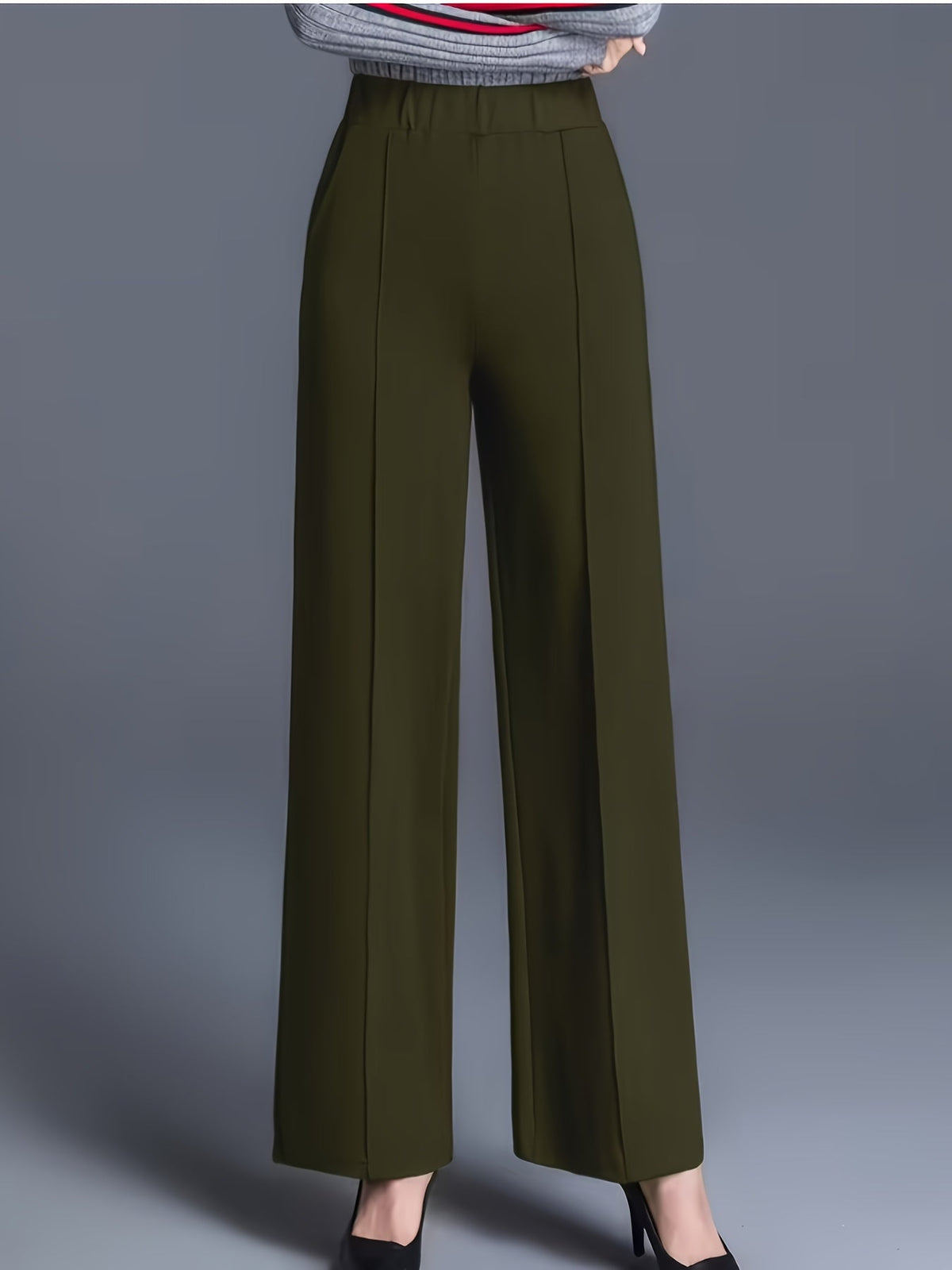 Kessoro women's high-waisted wide-leg pants in one of twelve colourways, view 17 of 20