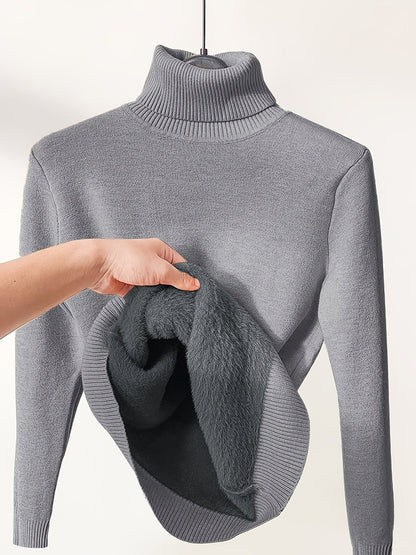 Kessoro women's fleece-lined high-neck sweater in one of six colourways, view 20 of 32