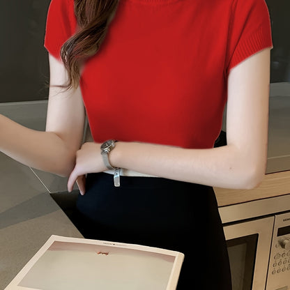 Kessoro women's short-sleeve mock-neck top in one of five colourways, view 24 of 29