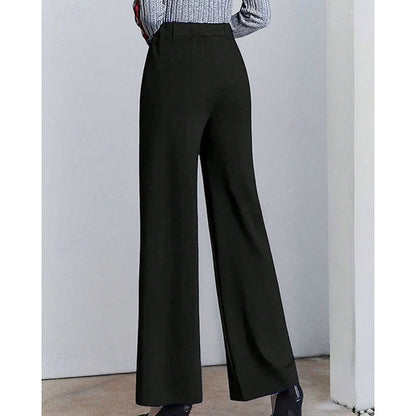 Kessoro women's high-waist wide-leg tailored pants in black and white