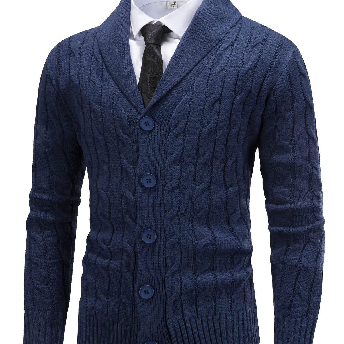 Kessoro men's shawl collar cable knit cardigan in refined classic colourways