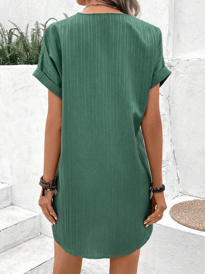 Women's relaxed fit lightweight midi dress with a softly flowing silhouette