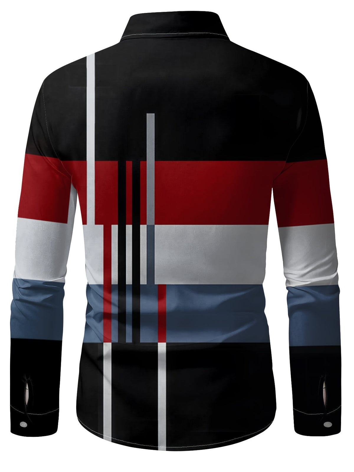 Kessoro men's colour-block long-sleeve shirt in brown, dark grey or black, view 14 of 17