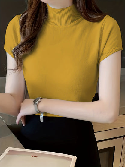 Kessoro women's short-sleeve mock-neck top in one of five colourways, view 15 of 29
