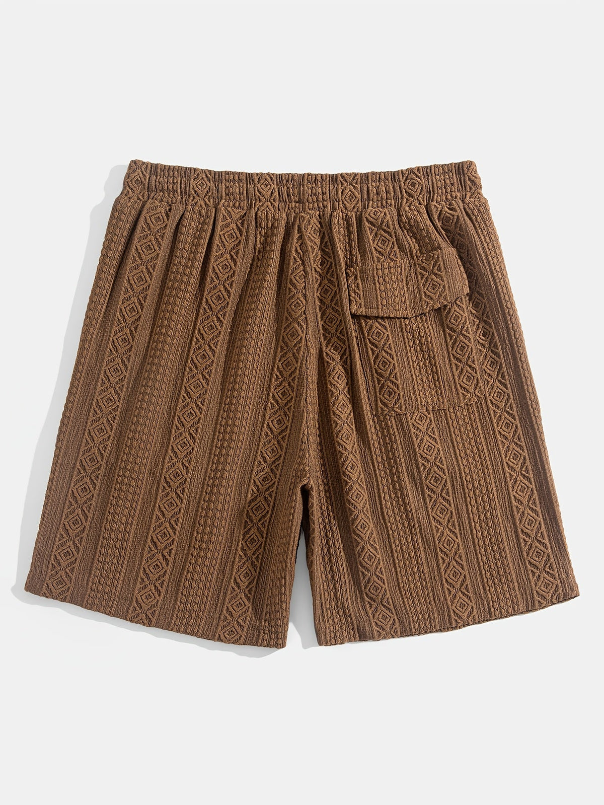 Kessoro men's textured drawstring waist casual shorts in brown, white, black, grey and blue