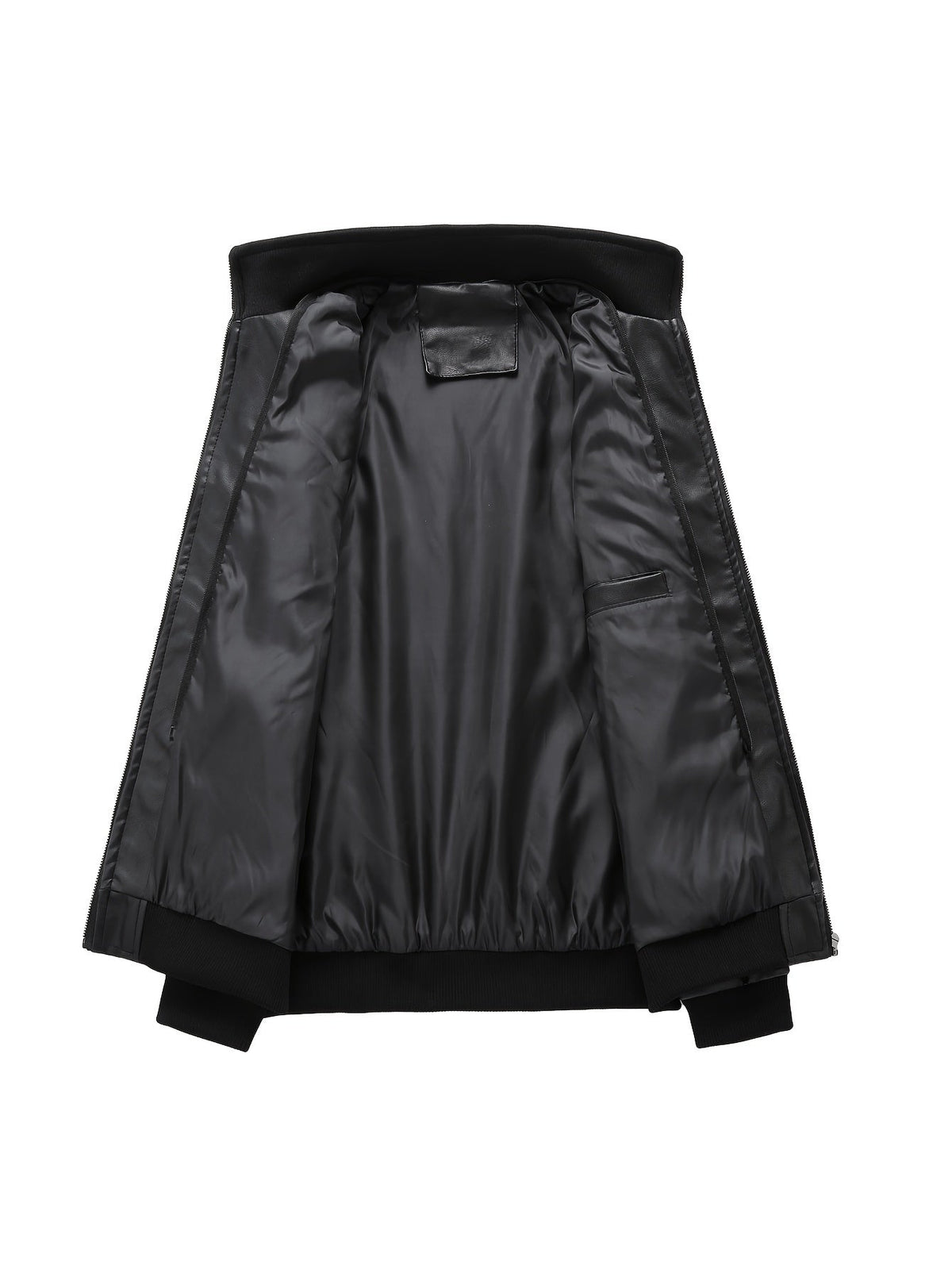 Kessoro men's hooded moto biker jacket in black, dark grey or coffee brown, view 5 of 30