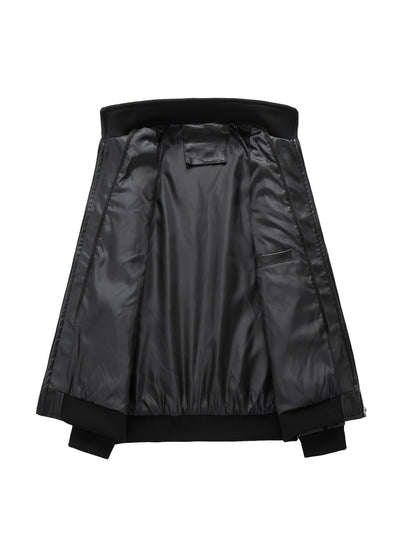 Kessoro men's hooded moto biker jacket in black, dark grey or coffee brown, view 5 of 30