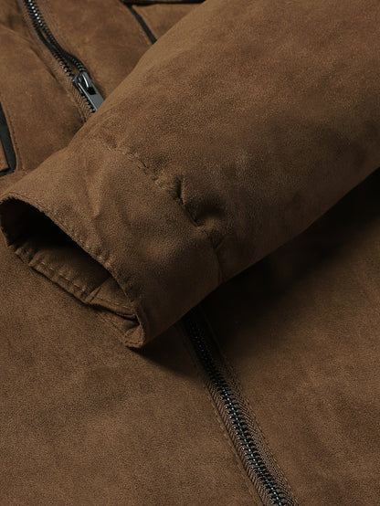 Kessoro men's fleece-lined multi-pocket winter jacket in coffee brown - product view 7