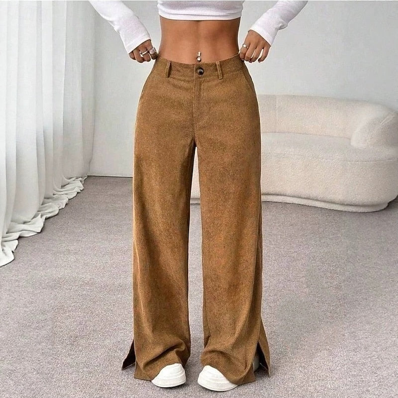 Kessoro Black high-waist wide-leg trousers for women