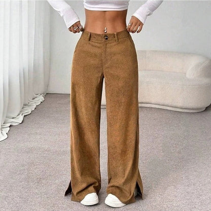 Kessoro Black high-waist wide-leg trousers for women