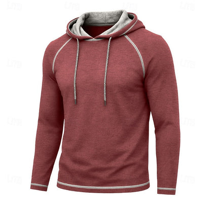 Kessoro men's raglan-sleeve drawstring pullover hoodie in assorted colourways, view 8