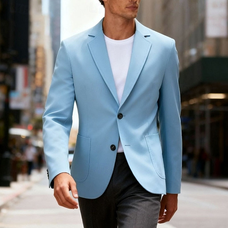 Kessoro men's refined single-breasted tailored blazer in blue, gray, coffee and brown – image 1 of 10