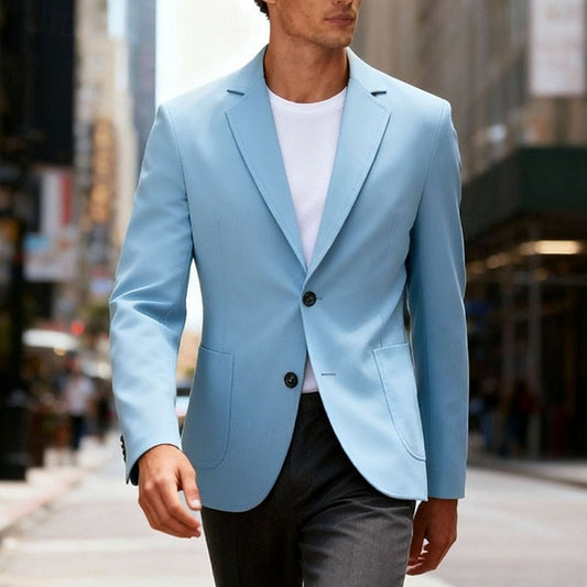 Kessoro men's refined single-breasted tailored blazer in blue, gray, coffee and brown – image 1 of 10