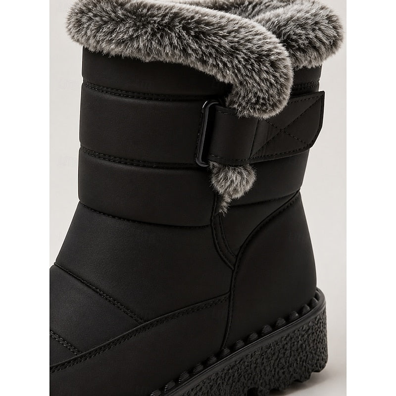 Kessoro Women's Quilted Fur-Trimmed Snow Boots in black and blue - women's footwear, view 7 of 12