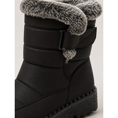 Kessoro Women's Quilted Fur-Trimmed Snow Boots in black and blue - women's footwear, view 7 of 12
