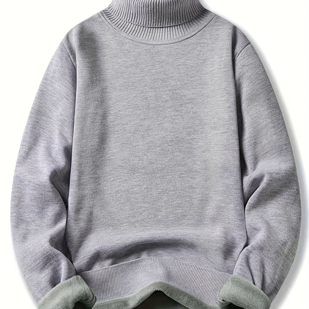 Kessoro men's cozy ribbed roll-neck sweater with a lined interior in muted winter colourways