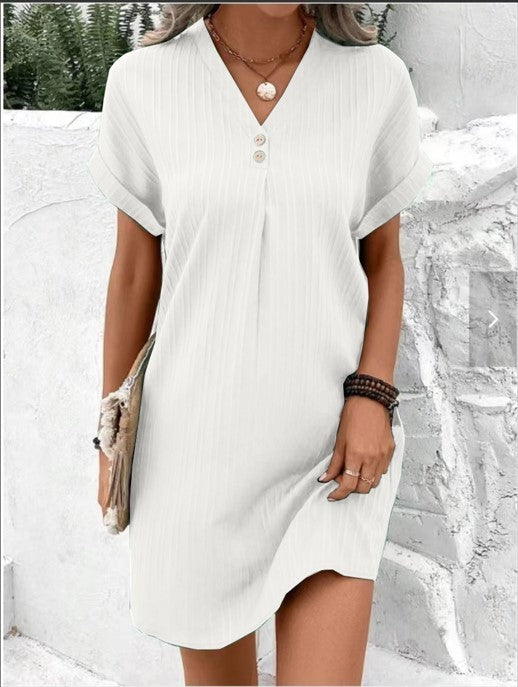 Women's relaxed fit lightweight midi dress with a softly flowing silhouette