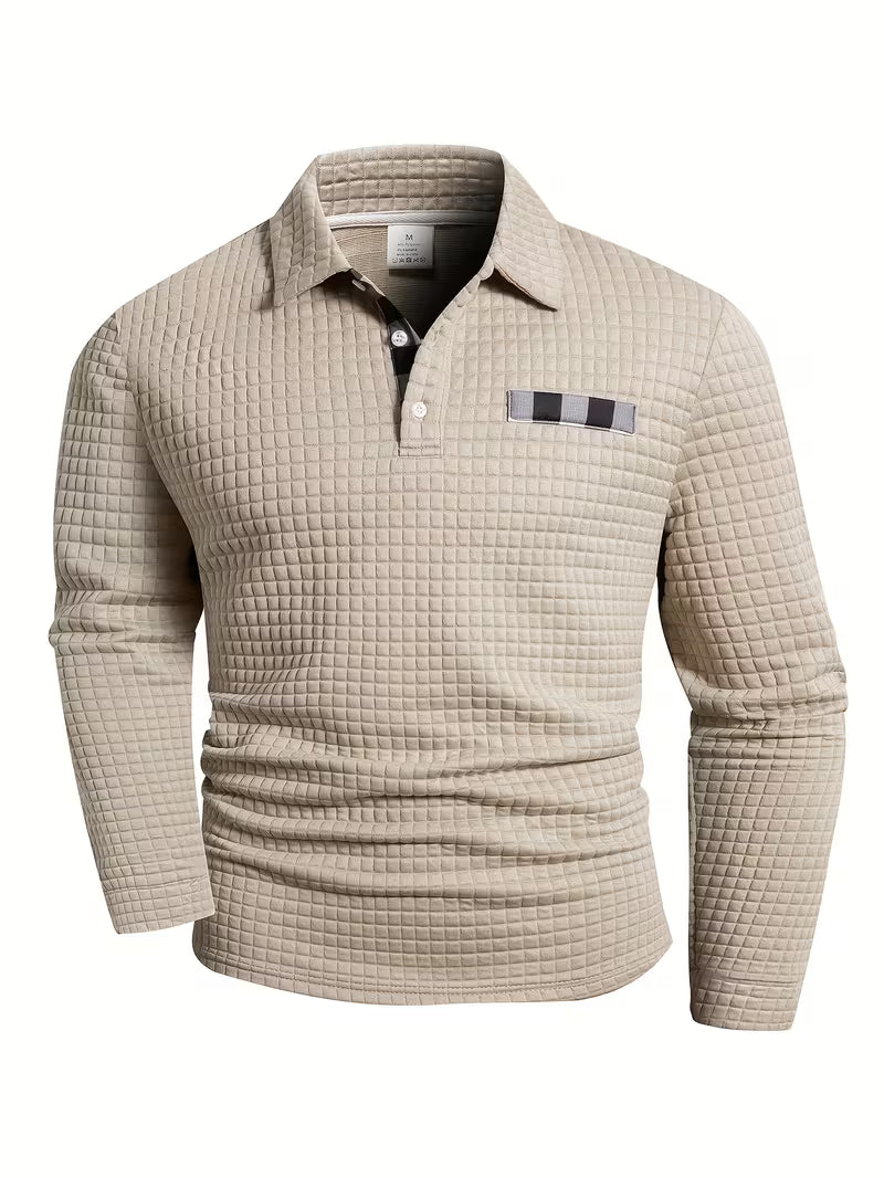 Kessoro men's plaid pattern button-up shirt in black, sky blue, grey, white and red