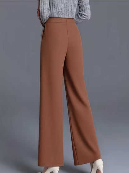 Kessoro women's high-waisted wide-leg pants in one of twelve colourways, view 13 of 20