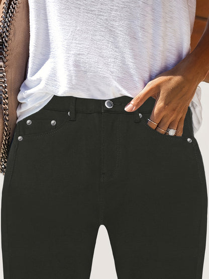 Kessoro women's high-waisted stretch skinny jeans shown in a range of denim and solid colourways