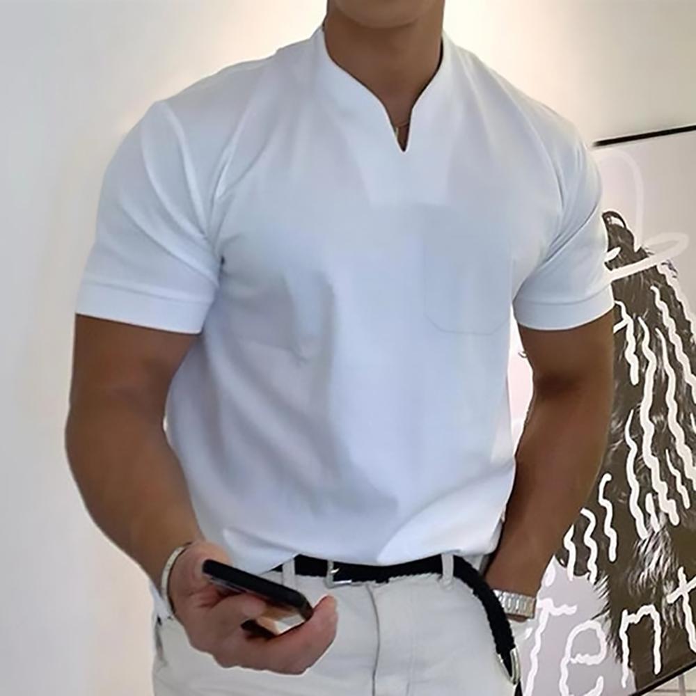 Men's refined collar short sleeve polo shirt in a ten-colour range, shown for menswear styling