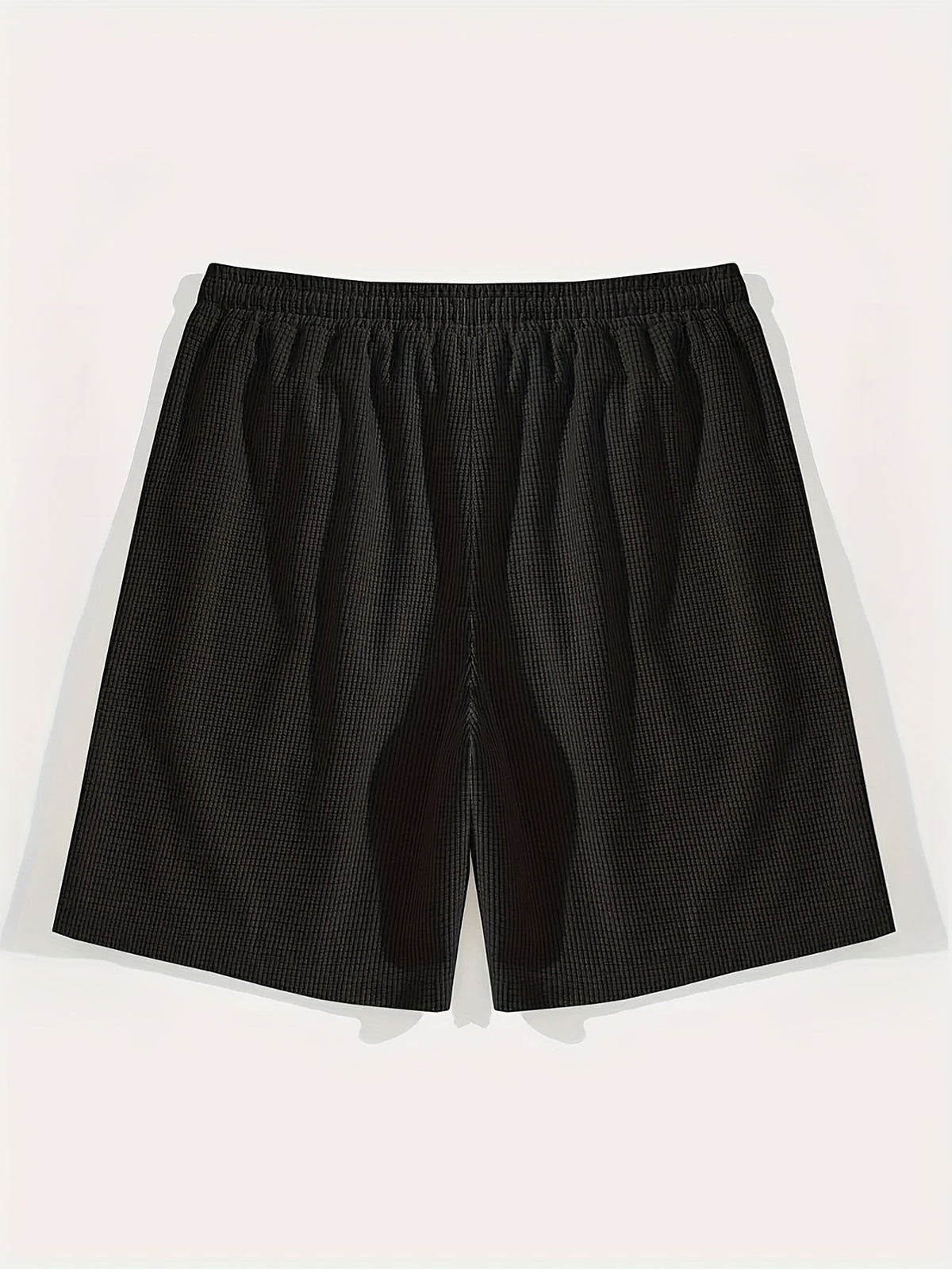 Kessoro Men's Textured Drawstring Relaxed Casual Shorts in black, khaki, beige and white — colourway options