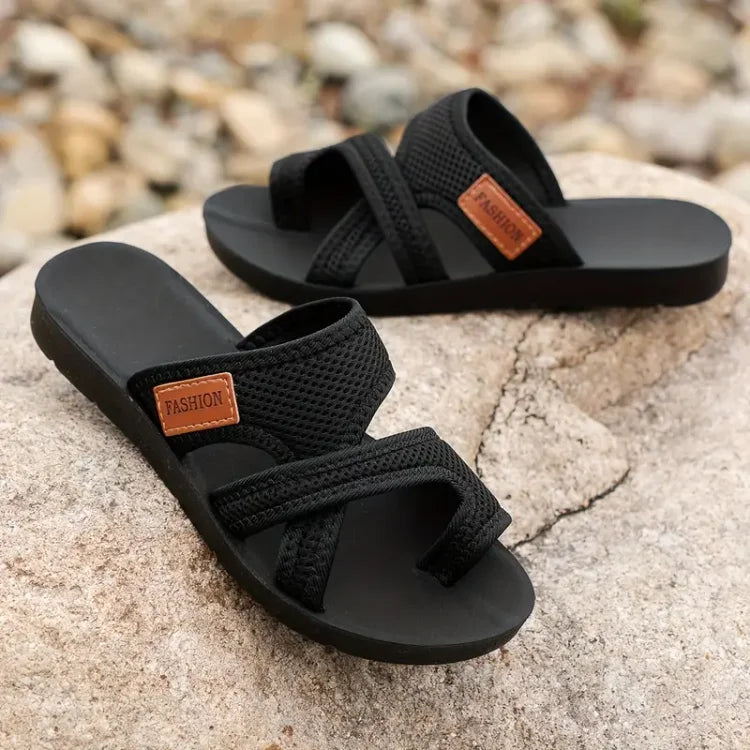 Kessoro women's cushioned comfort summer sandals in black, red and brown