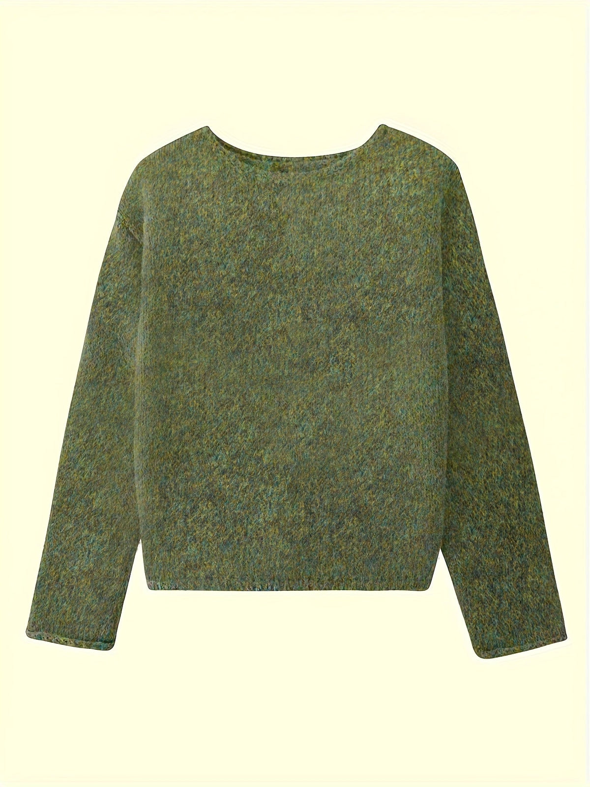 Kessoro women's relaxed loose-fit crew neck sweater in pink, black, burgundy, green and grey – view 7