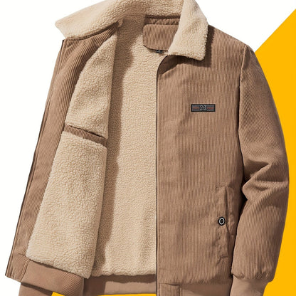 Kessoro men's plush-lined stand-collar workwear jacket in black and khaki - product view 7