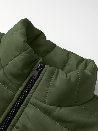 Kessoro men's lightweight windproof quilted jacket in yellow, black and green - product view 24
