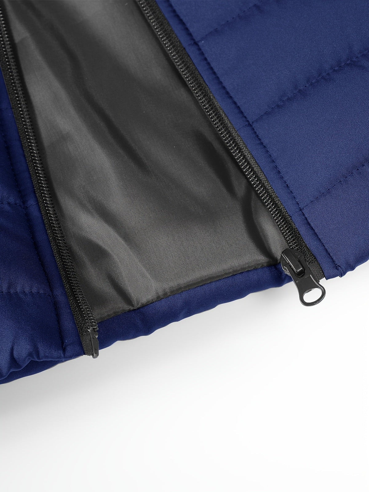 Kessoro Men's Quilted Stand-Collar Puffer Vest in military green and royal blue - men's apparel, view 18 of 19