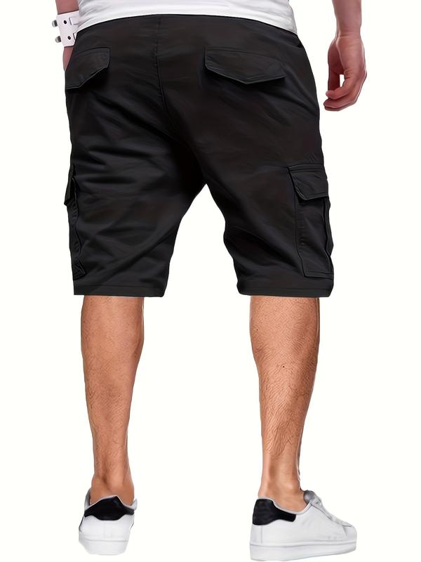 Kessoro men's relaxed drawstring cargo shorts in black, olive green, khaki, brown and grey