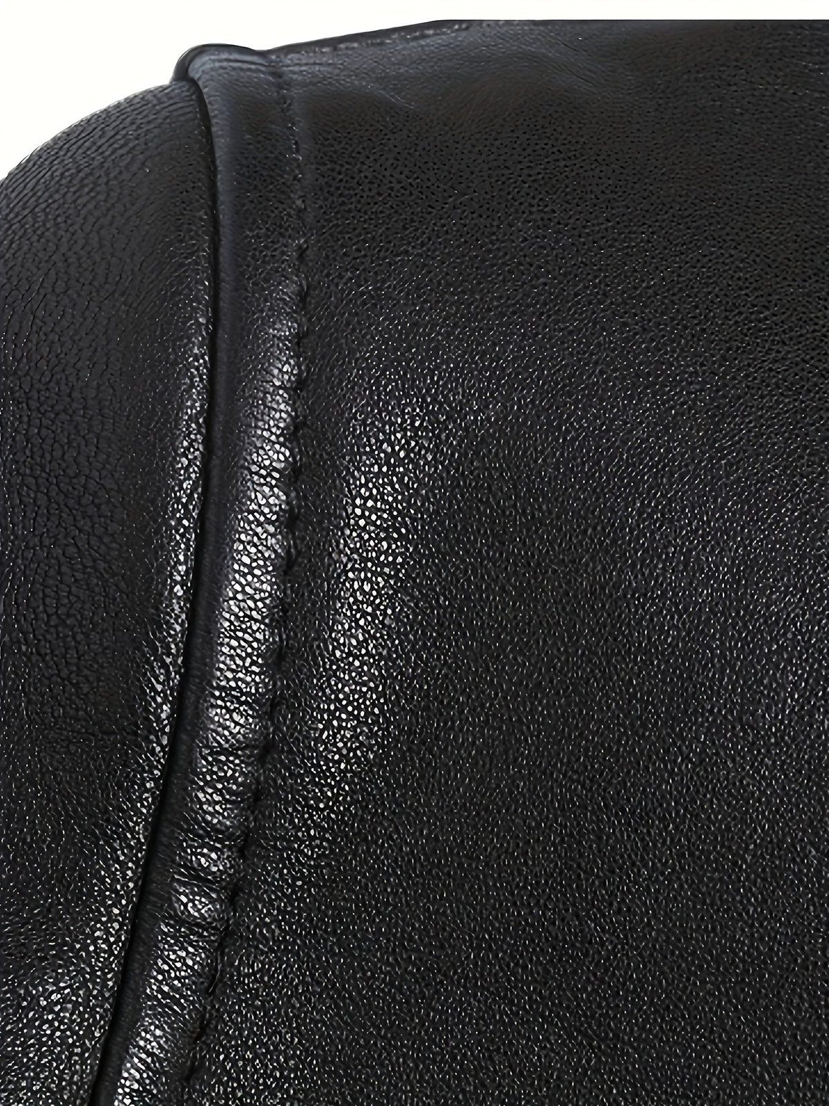 Kessoro men's stand-collar zip-front moto jacket in black and coffee brown - product view 6