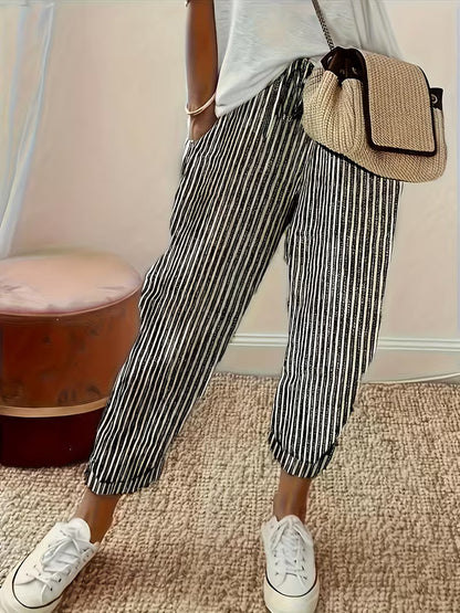 Kessoro women's striped wide-leg palazzo pants in blue, red, white, green and black colorways - women's pants