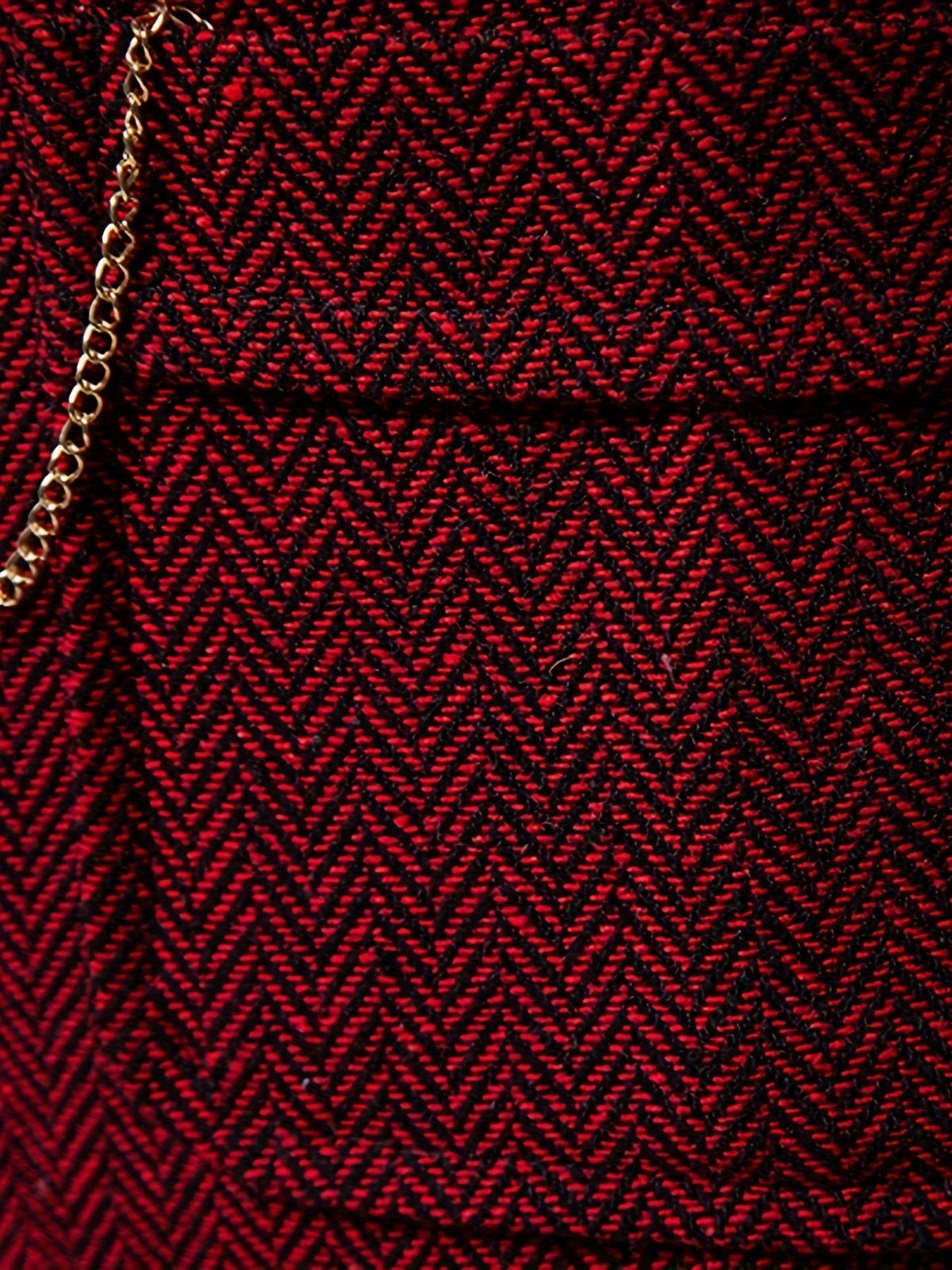 Kessoro men's herringbone single-breasted suit vest in burgundy, worn over a dress shirt
