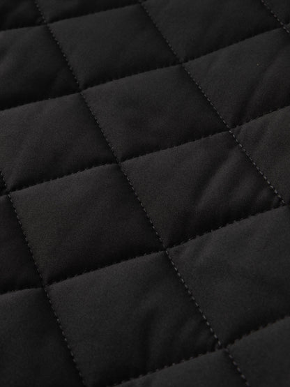Kessoro unisex quilted bomber jacket in black with a full-length zip