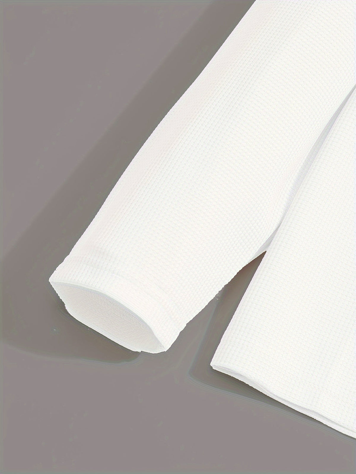 Kessoro Men's Waffle-Knit Two-Piece Outfit Set in white and black, image 5 of 21.
