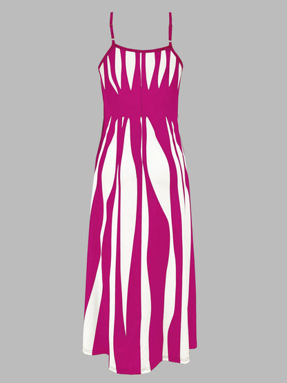 Kessoro women's flowing V-neck adjustable-strap maxi dress in black, green, rose red and blue