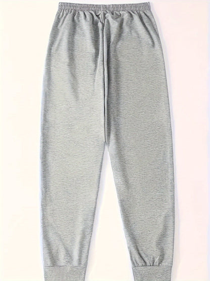 Kessoro unisex relaxed tapered drawstring joggers in black or grey with side pockets