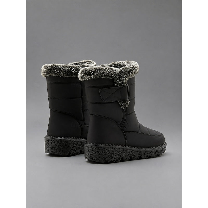 Kessoro Women's Quilted Fur-Trimmed Snow Boots in black and blue - women's footwear, view 9 of 12