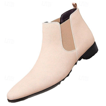 Kessoro men's classic elastic side panel ankle Chelsea boots in red brown, coffee, black, beige and blue - view 9