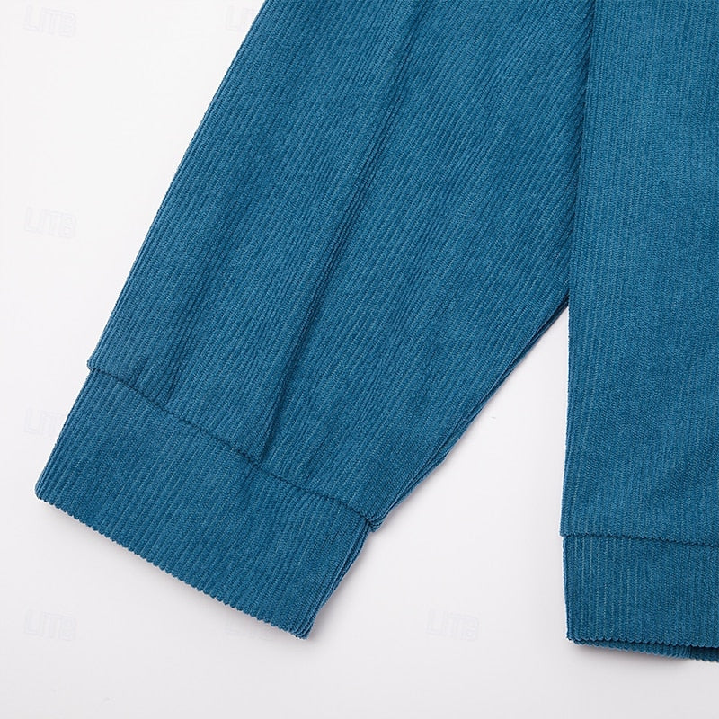 Kessoro Men's Ribbed Textured Jacket in navy blue, dark green, brown and more colours, image 12 of 13.