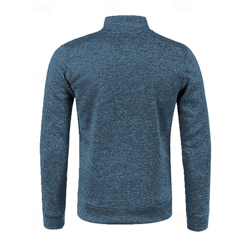 Kessoro Men's Full-Zip Stand-Collar Jacket in navy blue, blue, grey and more colours, image 3 of 12.