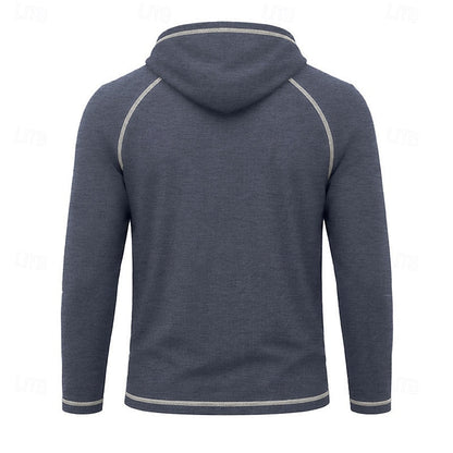 Kessoro men's raglan-sleeve drawstring pullover hoodie in assorted colourways, view 12