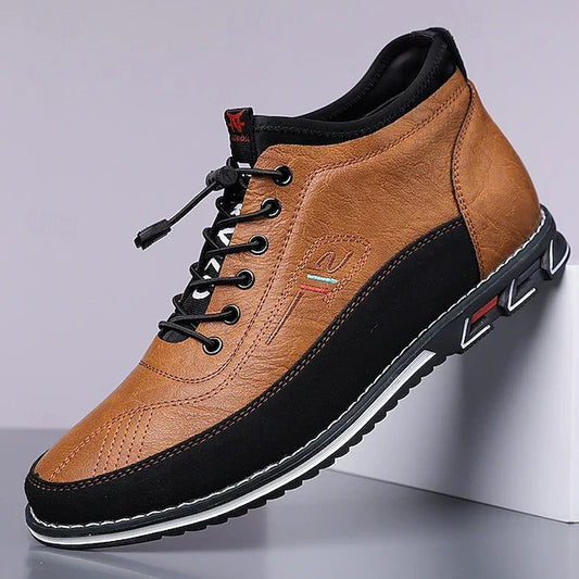 Kessoro men's everyday comfort lace-up casual shoes in caramel, dark brown, grey and black