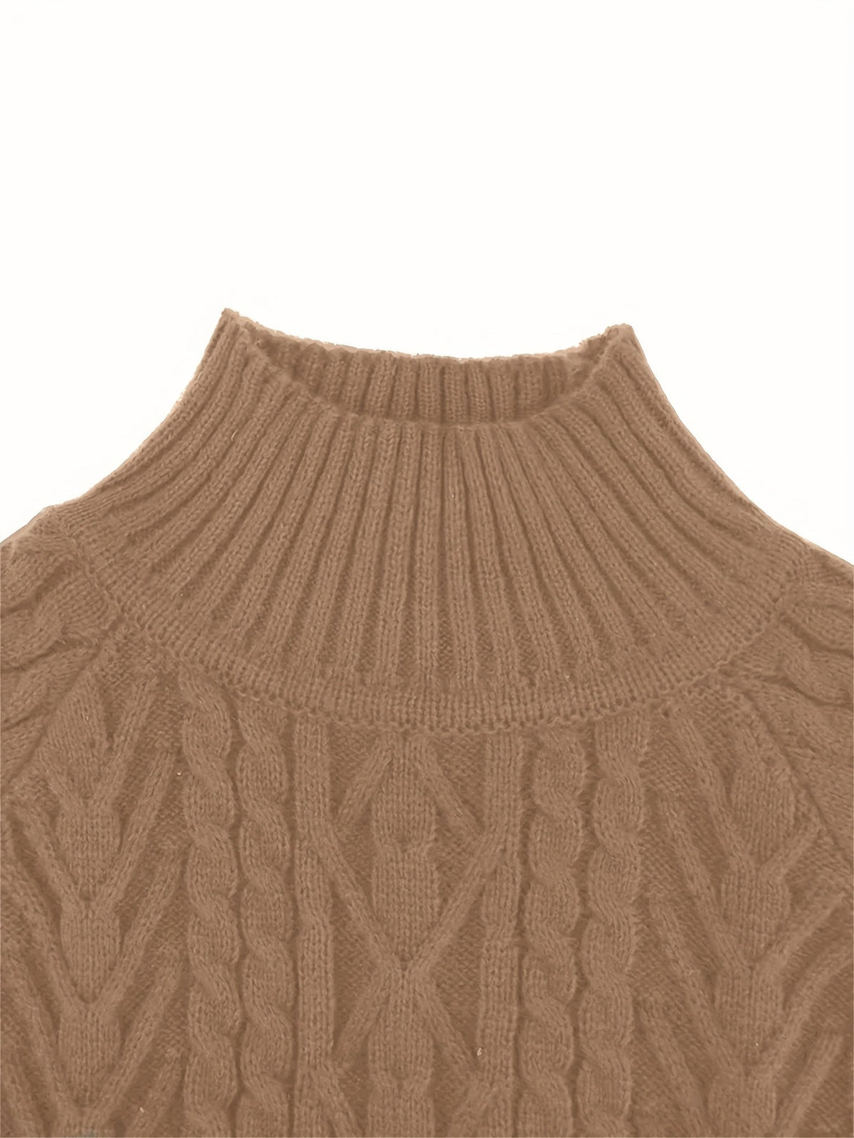 Kessoro women's textured cable-knit half-collar sweater in navy, black, dark grey, khaki and green